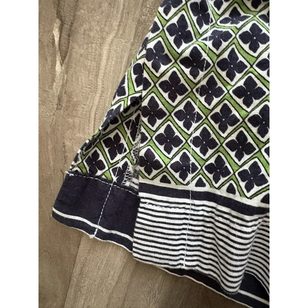 Women's Linen Wide Leg Pants with Pockets Green Floral Print‎ Summer size xs